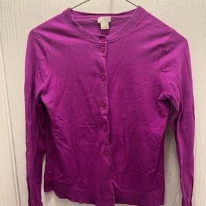 J. Crew Purple Button-Up Cardigan